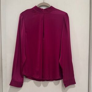 Size Large Elegant Women's Magenta long sleeve Blouse
